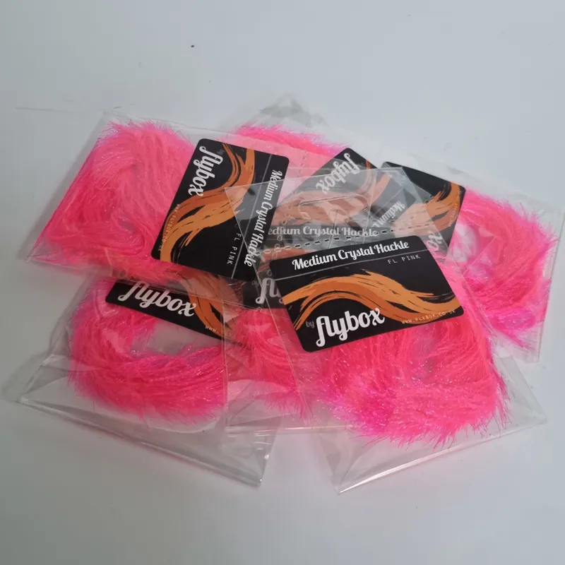 Flybox Medium Crystal Hackle in Fl.Pink-2